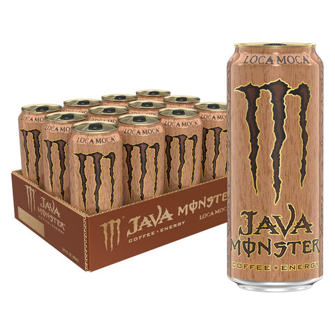 Monster Energy Java Monster Salted Caramel, Coffee + Energy Drink, 15 Fl Oz | Pack of 12