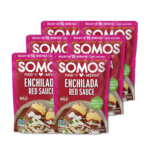 SOMOS Red Enchilada Sauce - Authentic Mexican Flavor & Trusted Quality Ã¢â‚¬â€œ Gluten Free, Non-GMO & Vegan - Perfect for Enchiladas, Chip Dip | 8 oz Pouches (Pack of 6)