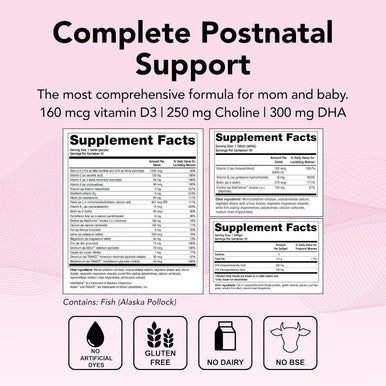 Theralogix TheraNatal Lactation Complete Postnatal Vitamin Supplement - 13-Week Supply - Breastfeeding Supplement for Women - NSF - 182 Tablets & 91 Softgels