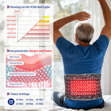 Hongjing Red Light Massage Decompression Belt For Instant Lower Back Pain Relief Pump Up Lumbar Support Brace Inflatable Back Reliever With Electric Pump One Sizes Fits 29-49 Waist