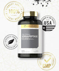 Carlyle Serrapeptase 120000 SPU | 120 Capsules | Supports Sinus Health | Gluten Enzyme Supplement