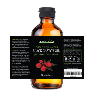 Greenive - Jamaican Black Castor Oil - 100% Pure - (8 Ounce)