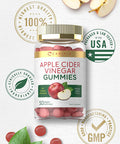 Apple Cider Vinegar Gummies | 50 Count | Natural Apple Flavor | Vegan, Non-GMO, Gluten Free | ACV Supplement | by Carlyle
