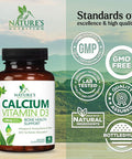 Calcium 1200 Mg With Vitamin D3, Calcium Supplement Vitamins, Supports Bone Strength, Teeth & Immune System, Calcium Supplements For Women & Men, Nature'S Absorbable Calcium Carbonate - 60 Tablets