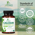 Calcium 1200 Mg With Vitamin D3, Calcium Supplement Vitamins, Supports Bone Strength, Teeth & Immune System, Calcium Supplements For Women & Men, Nature'S Absorbable Calcium Carbonate - 60 Tablets