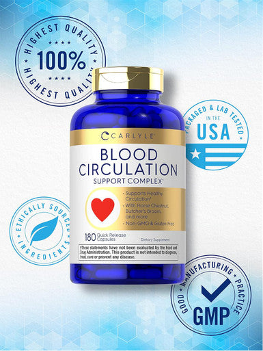 Carlyle Blood Circulation Supplement | 180 Capsules | Supports Healthy Circulation | Non-GMO Gluten
