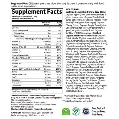Garden of Life Mykind Organics Kids Gummy Vitamins Certified Organic Non-Gmo & Vegan Complete Children'S - B12 C & D3 Gluten Soy & Dairy Free Real Fruit Chew Gummies Multi Cherry 120 Count