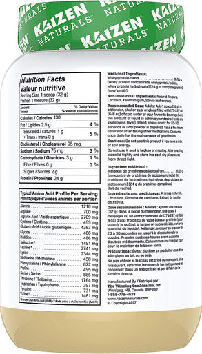 Kaizen Naturals Whey Protein - Vanilla Bean 840g 840 gram
