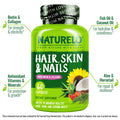 Naturelo Hair Skin And Nails Vitamins - 5000 Mcg Biotin Collagen Natural Vitamin E - Supplement For Healthy Skin Hair Growth For Women And Men 60 Capsules