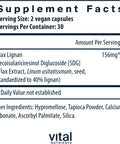 Vital Nutrients - Flax Lignan SDG - Helps Support Breast Prostate and Bone Health - 60 Vegetarian Capsules per Bottle - 156 mg