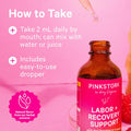 Pink Stork Labor Prep and Recovery Tincture with Red Raspberry Leaf - Natural Third Trimester & Postpartum Essentials 9 Herbs for Gentle Birth Uterine Support & Hormone Balance - 2 oz