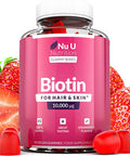 Biotin Hair Gummies - 10,000mcg Biotin - 90 Vegan Gummies not Tablets, 45 Day Supply - Supports Normal Skin & Hair Growth, Chewable Hair Vitamins
