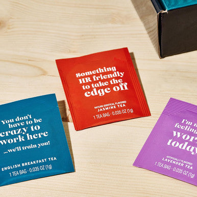 Thoughtfully Gourmet Office Life Tea Set Tea Sampler Includes 6 Flavors of Tea with Funny Quotes Great Office s for Coworkers Set of 90