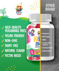 SUNNY SAM Zinc Gummies For Kids - Chewable Zinc Gummy Supplement For Children Immune Support - Low Sugar Natural Antioxidant Non-Gmo Zinc Vitamin Chewables For Toddlers & Teens