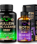 NUTRAHARMONY Liquid Biotin, Collagen Drops & Mullein Leaf Extract Capsules
