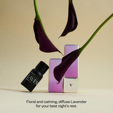 Vitruvi Stone Diffuser White and Vitruvi Organic Lavender, 100% Pure Premium Essential Oil (0.3 fl.oz)