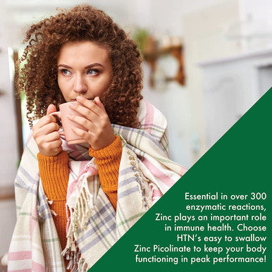 Health Thru Nutrition Zinc Picolinate 75mg 15mg Elemental Zinc Immune Support Vegan NonGMO Clean Label Vegecaps Pack of 100