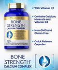 Carlyle Bone Strength Supplement | 120 Capsules | Calcium Complex Vitamin | Non-Gmo & Gluten Free Formula