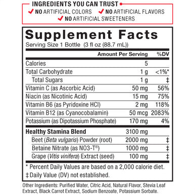 Force Factor Total Beets Superfood Ss for Healthy All-Day Stamina, Energy Drink Alternative with Beet Root Powder, Vitamins, & Antioxidants, Nitric Oxide Energy S, Berry, 3 Fl Oz (6-Pack)