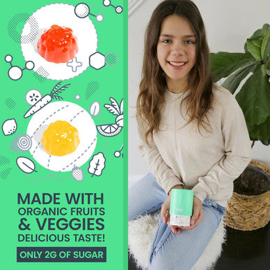 First Day Teens Daily Kickstart Multivitamin Gummies For Ages 14+ Vitamins A, B1, B2, B6, E, B12, C, D3 & K2 + Zinc & Folate Made W/Organic Fruits & Veggies, Only 2G Sugar 30 Day Supply