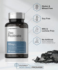 HorbAach Zinc Picolinate 100Mg 180 Capsules High Potency Non-Gmo, Gluten Zinc Supplement