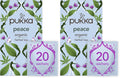 Pukka Organic Peace Herbal Tea with Spearmint, Ashwagandha, and Hemp Seed Oil, Caffeine Free, 20 Total Tea Bags