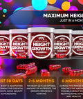 Height Growth Increase Gummies Vitamins, Grow Tall Supplement, Calcium, Magnesium, Zinc, Ashwagandha, Glucosamine Multivitamin For Teens, Kids, Adults