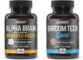 Onnit Premium Alpha Brain Bundle - Nootropic Brain Supplement (30 Count) for Focus Concentration & Memory + Shroom Tech Sport for Exercise Energy & Cardiovascular Performance (28 Count)