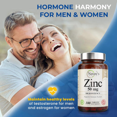 Zinc 50Mg [High Potency] Supplement - Immune Support System From Natural Zinc (Oxide/Citrate) 100 Tablets, Made By Nature'S Potent.