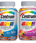 Centrum Multigummies Men And Women 50+ Bundle Supports Heart Brain And Eye Health Multivitamin Multimineral Supplement In Assorted Natural Fruit Flavor 90 Gummies Pack Of 2