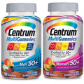 Centrum Multigummies Men And Women 50+ Bundle Supports Heart Brain And Eye Health Multivitamin Multimineral Supplement In Assorted Natural Fruit Flavor 90 Gummies Pack Of 2