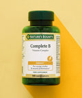 Nature's Bounty Complete B Vitamin Complex Caplets - Pack Of 100 Coated Capsules Two-A-Day - Vitamin B5 B6 And B12 - Supports Energy Levels Mental Focus And Stamina - Vegan