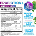 Nature'S Nutrition Daily Probiotics and Acidophilus Prebiotics Supplement 60 Billion CFU Capsule for Women & Men - 10 Diverse Strains - For Bloating Gas & Digestive Gut & Immune Health Support - Vegan - 120 Capsules