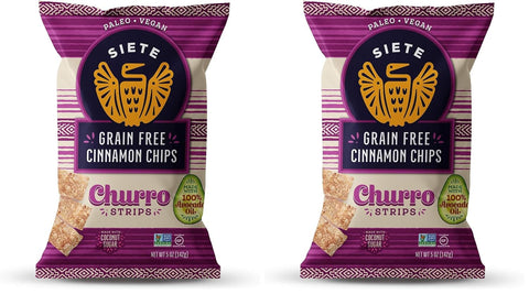 Siete Grain Free Cinnamon Churro Strips, 5 oz Bag (1 Pack) - Dairy Free, Paleo, Vegan, Non-GMO, Gluten Free