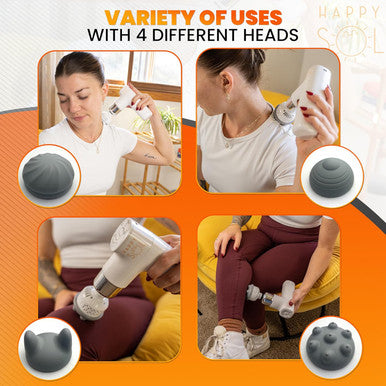 Handheld Massager With Hot & Cold Therapy Adjustable Silicone Heads For Targeted Relief, Deep Tissue Massage, And Relaxation Portable, Rechargeable, For Muscle Recovery & Stress Relief