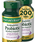 Nature's Bounty Acidophilus Probiotic Daily Probiotic Supplement Supports Digestive Health Twin Pack 200 Tablets