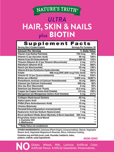 Nature's Truth Hair, Skin, Nails Supplement, 60 Count
