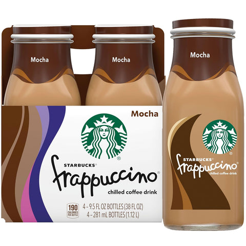 Starbucks Frappuccino, Vanilla Iced Coffee Drink, 9.5oz Bottles (4 Pack)
