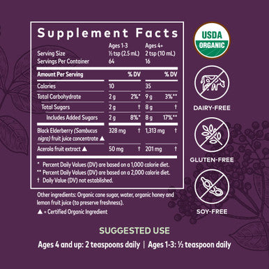 Gaia Herbs Black Elderberry (Sambucus Nigra) Syrup Adult Daily - Immune Support Supplement - with USDA Certified Organic Black Elderberries for Immune System Support - 5.4 Fl Oz (16-Day Supply)