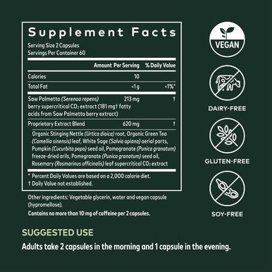 Gaia Herbs Prostate Health - Supports Prostate Health and Function for Men - with Saw Palmetto, Green Tea, Nettle Root, and White Sage - 120 Vegan Liquid Phyto-Capsules (40-Day Supply)
