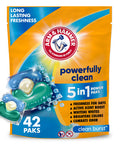 Arm & Hammer Clean Burst 5-In-1 Laundry Detergent Power Paks High Efficieny (He) 42 Count