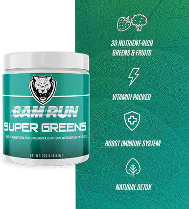6AM RUN Super Greens Powder Superfood Powder Dietary Supplement Vegetable Powder Powder Drink Mix Nutrient Dense Powder Plant Based Organic Greens Powder