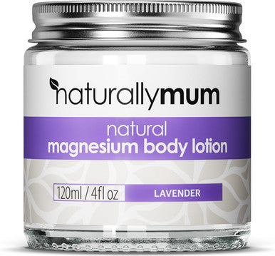 Naturallymum NaturallyMum - Magnesium Body Lotion [NATURAL & VEGAN] - Topical Magnesium Cream Lotion Support for Sleep Bone Heart & Muscle Health - Lavender - Made in UK & Safe for Kids