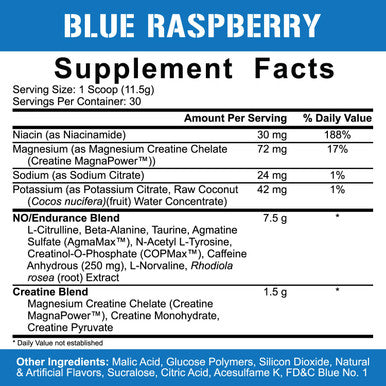 5% Nutrition Rich Piana Kill It Pre Workout Powder w/ Creatine, Jitter-Free , NO-Booster, Beta Alanine, L-Citrulline for Focus, Pump, Endurance, Recovery 13.23 oz, 30 Srvgs (Blue Raspberry)