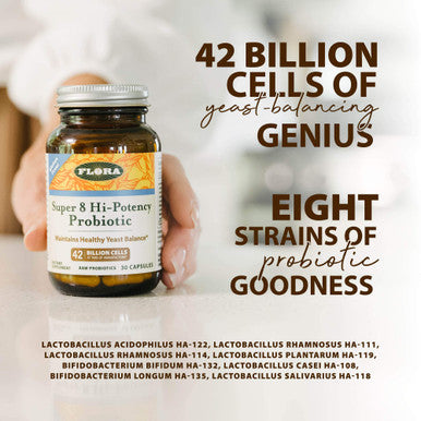 Udos Choice Super 8 Probiotic 30 Count 42 Billion CFU High Potency Vegetarian Probiotics for Women Men Yeast Balance