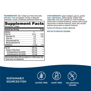 Nature'S Way Super Fisol Premium Fish Oil, Sustainably Sourced, Tested For Pcbs, Heavy Metals, And Impurities, 70% Epa/Dha, 180 Softgels