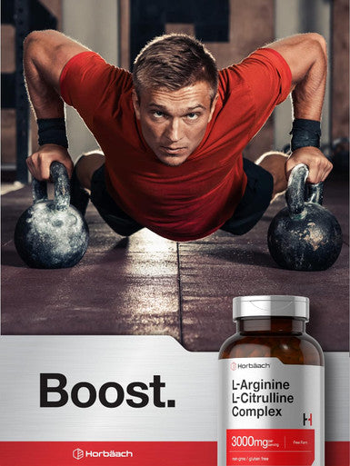 HorbAach L Arginine L Citrulline Complex 3000Mg 250 Capsules Non Gmo Gluten Supplement