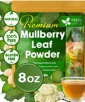 FreshDrinkUS, Premium 8oz Mulberry Leaf Powder, 100% Natural and Pure from Mulberry Leaves, Perfect for Tea, Smoothies, Baked Goods, Natural Food Coloring, No Additives, No Gluten, No Sugar, Vegan