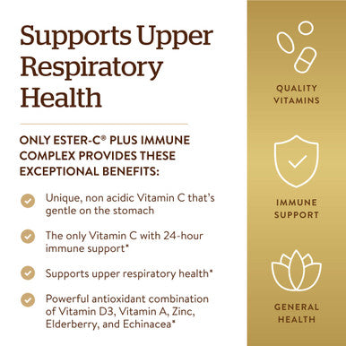 Solgar Ester-C Plus Immune Complex 90 Softgels - 24-Hour Immune Support - Supports Upper Respiratory Health - Plus D3 Zinc Elderberry & Echinacea - Non-Gmo Gluten Free Dairy Free - 45 Servings