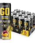Jocko GO Energy Drink - Keto, Vitamin B12, Vitamin B6, Electrolytes, L Theanine, Magnesium- Energy Boost, Sugar Free Nootropic Monk Fruit Blend - 12 Pack (Pink Lemonade)